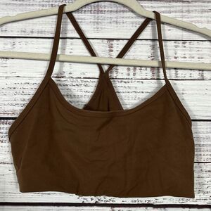 Vuori All The Feels Bra Java Brown Womens M Athletic Active Pullover Racerback